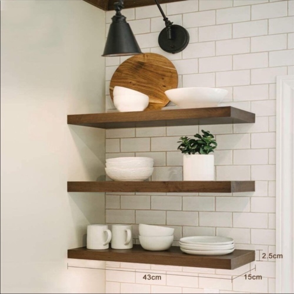 New Rustic Wood Floating Shelves